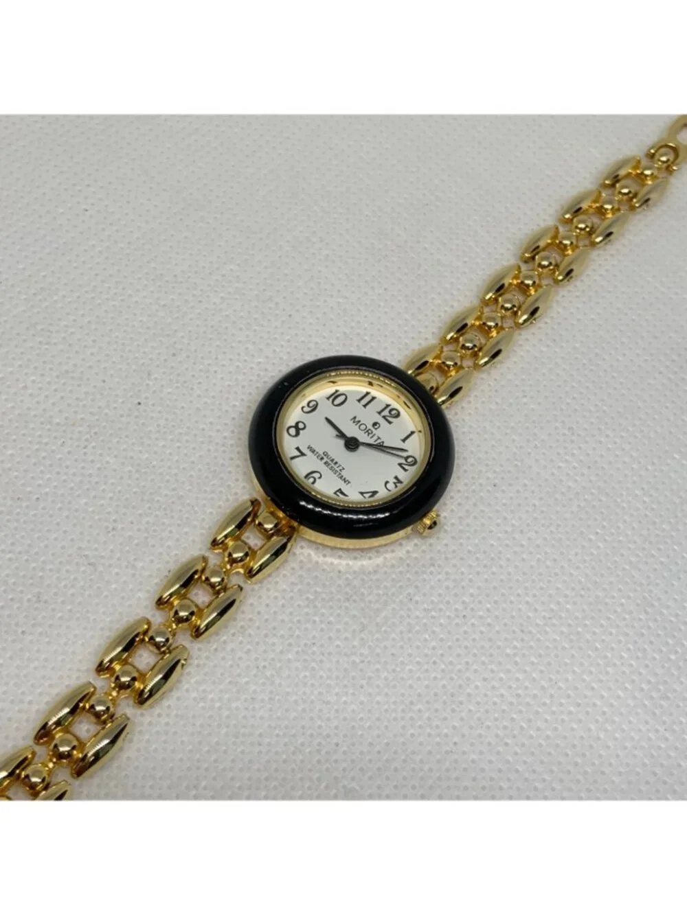 vintage Morita gold tone 18k electro plated women watch 26mm size 6.5” running